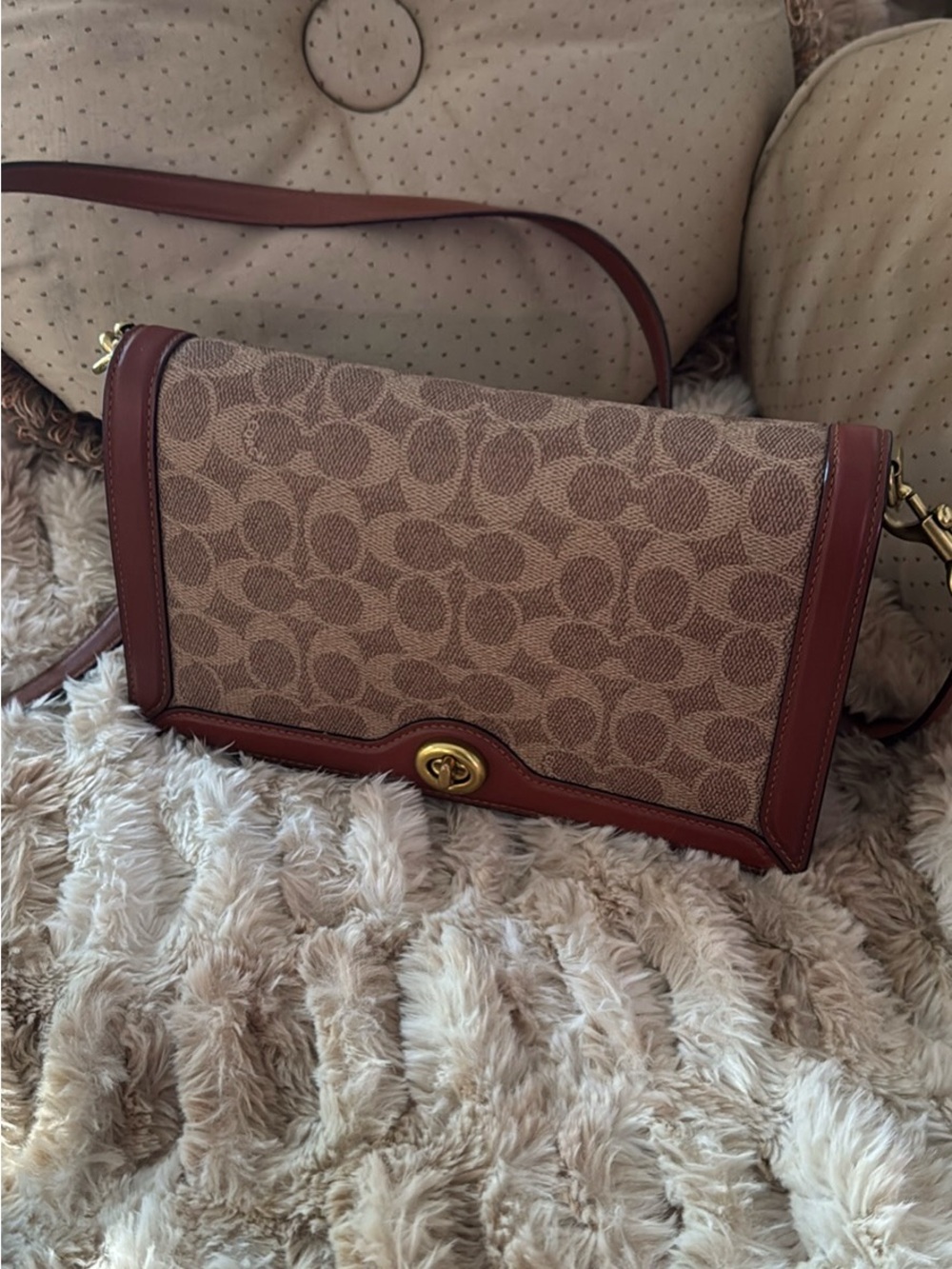 Coach Crossbody in Brown and Rust